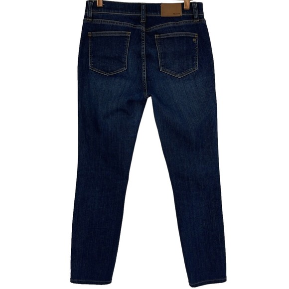 Madewell Womens Skinny Skinny Jeans Mid Rise Dark Wash Denim Whiskered Faded 27 - Picture 2 of 9